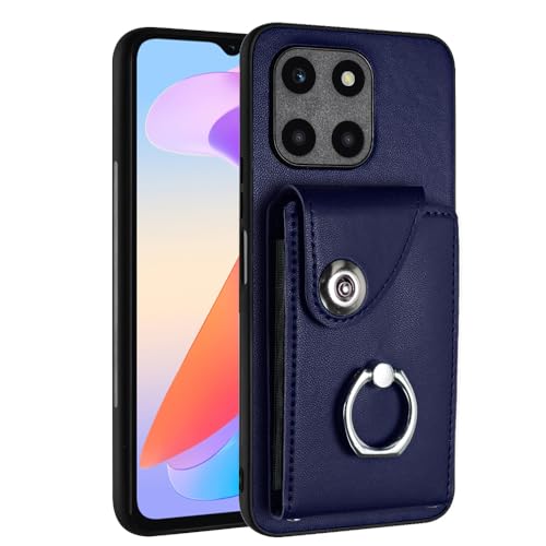 Étui portefeuille en cuir pour Honor X6a avec porte-cartes et coque antichoc