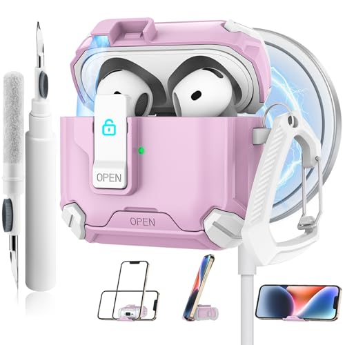 Anti Chute Etui AirPods 4 Meliya Verrouillable Anti Poussiere