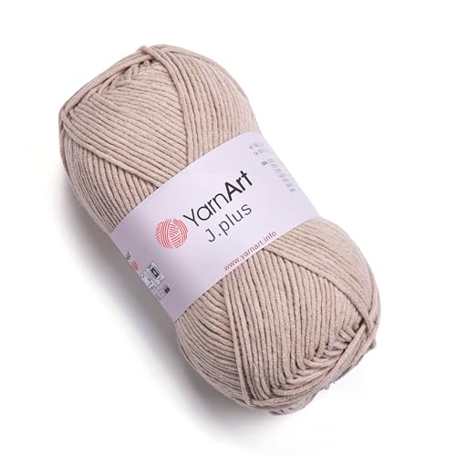 YarnArt J.Plus Cotton Blend Yarn - Knitting & Crochetting Soft Baby Yarn 55% Cotton 45% Acrylic, 100 g (3.5 oz), 160 m (174 yds), Weight : 4, (1 Skein) (69)