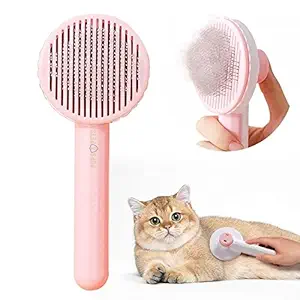 Pups&Pets Cat Comb Self Cleaning Slicker Brush for Dog Cat Hair Removes Undercoat Tangled Pet Hair Massages Comb Pet Accessories - Color May Vary