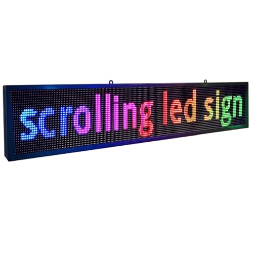 Image of P10 Scrolling Led Sign Programmable Digital Electronic Message Display,Outdoor Waterproof Full Color High Brightness Wifi Control for Business Store Advertising (40 inchx8 inch)