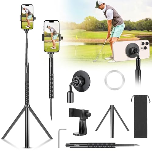 YUTILLENS Golf Tripod & Monopod Selfie Stick with Magnetic Phone Mount for Golf Swing Analysis