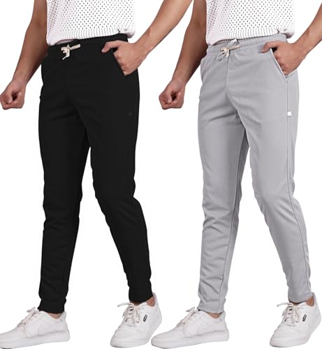 Image of Septem Men's Cotton Blend Track Pants for Active Lifestyles, Stylish Design Comfortable and Versatile Active Wear Combo Pack of 2|81
