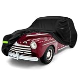 Waterproof Car Cover Compatible with 1941-1949 Ford/Chvey Deluxe Custom/Coupe/Sedan, 300D Polyester with Inner Cotton Liner All Weather Car Covers &Zipper Door for Snow Rain Protection