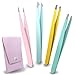 Winiw Tweezers for Women Facial Hair - 4 Pack Tweezer Set for Eyebrows Ingrown Hair Removal, Tweezers Kit for Splinter Remover Skin Care Tools, Gifts for Ladies & Girls