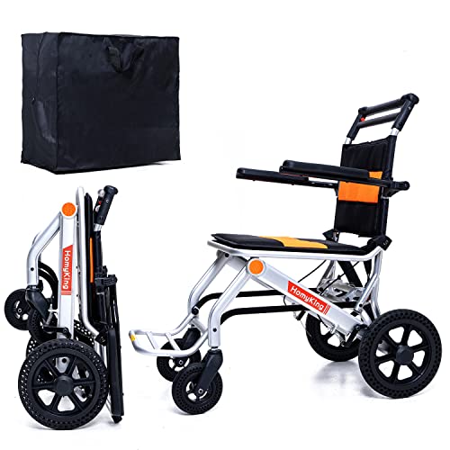 Homyking Lightweight Wheelchair For Adults, Portable Folding Transport Wheelchair With Hand Brake #TOP25