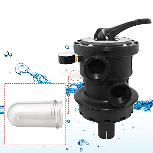 Tiroar Sp0714T Top-Mount Multi Port Valve Compatible With Hayward Variflo,Replacement For Hayward Above-Ground Pro- Or Vl Series Sand Filter，1-1/2 Seven Position Control Valve，Black #TOP3