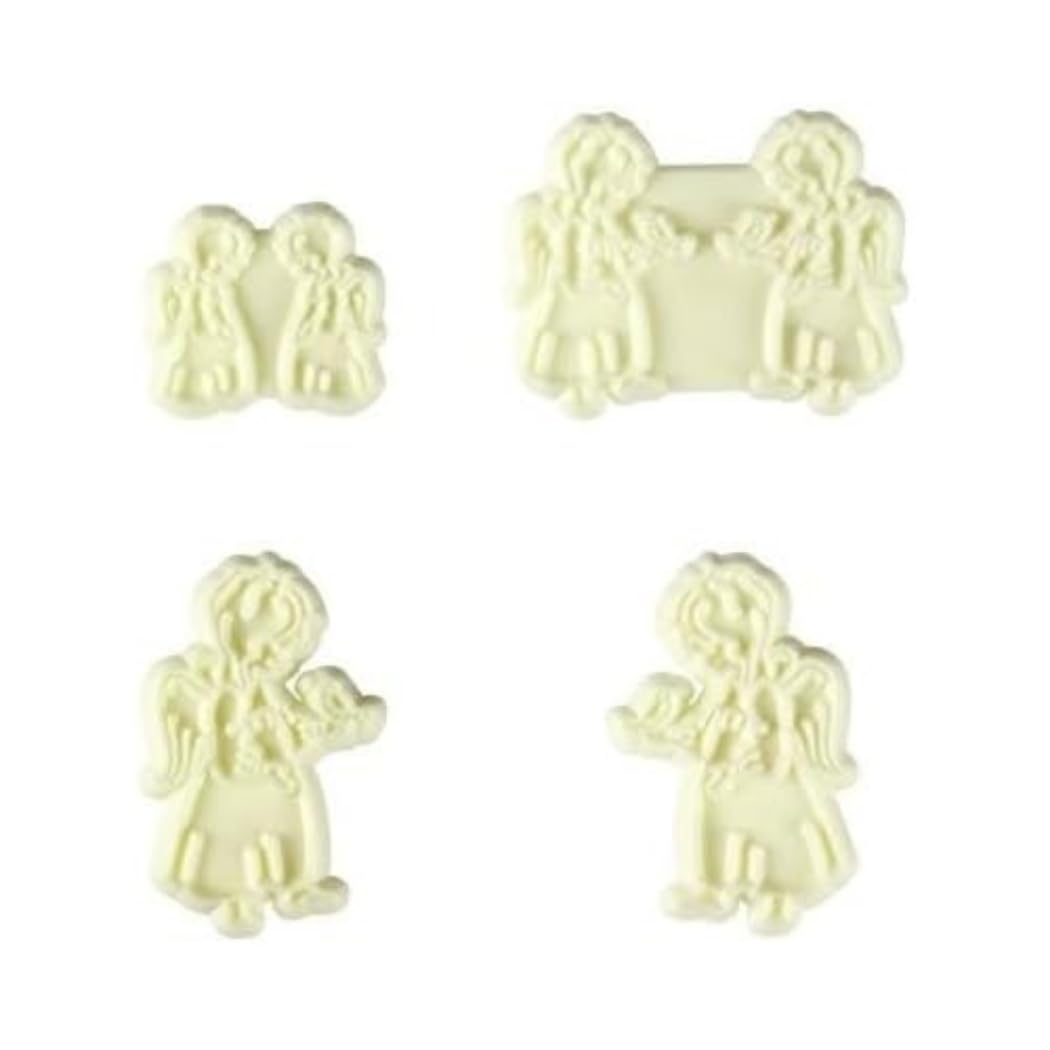 PME JEM Cute Angels Cutters, Set of 4, White, 9 x 2 x 25 cm