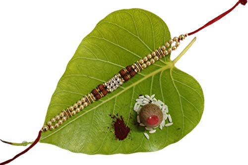 Rakhi thread for brother for Raksha Bandhan multi-color stones