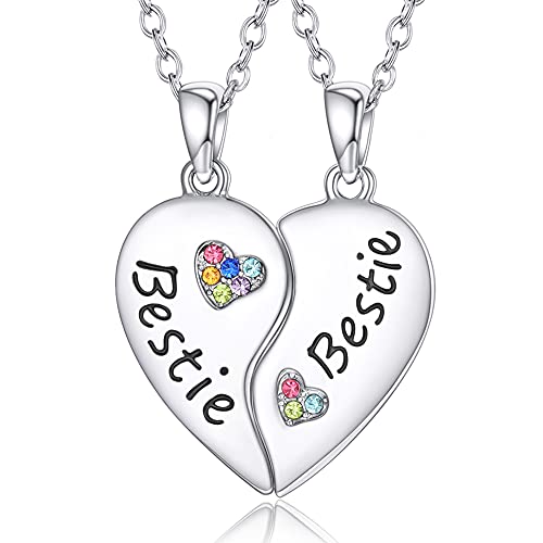 KINGSIN Best Friend Necklace BFF Friendship Sister Matching Necklaces for 2 Bestie Gifts Teen Girls Women Sisters Birthday Valentines Day Gifts for Friends
