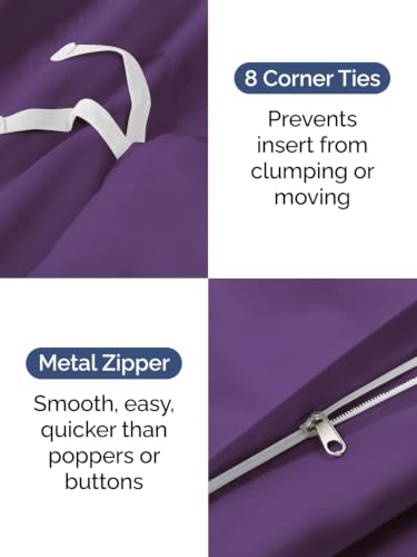 Image of Duvet Cover King Size - Extra Soft 3 Piece with Zipper Closure - Purple