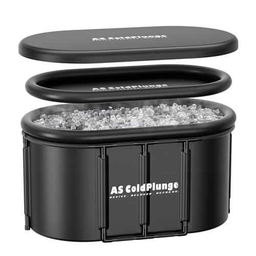 Image of AS ColdPlunge Upgraded XXL Oval Ice Bath Tub for Cold Plunge, 148Gal Inflatable Ice Pod with Insulated Lid, Sturdy Frame, Chiller Compatible, Portable Cold Plunge Tub for Recovery Indoor & Outdoor