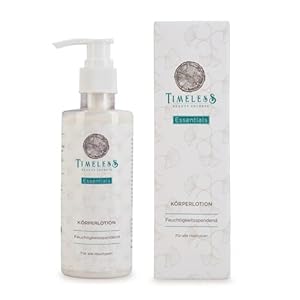 ESSENTIALS GESICHTS- UND KÖRPERLOTION – NATURKOSMETIK | Lotion für trockene, unreine Haut | Aloe Vera, Shea- und Mangobutter | 200ml | Erhöhung des Feuchtigkeitsgehalts +25% | TIMELESS BEAUTY SECRETS