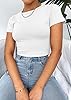 AirMood Womens Crop Summer Tee Tops Short Sleeve Casual Cropped Tshirt (White,XXL) #2