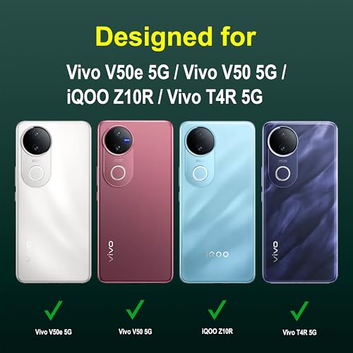 Image of Zapcase Back Case Cover for Vivo V50e 5G | Compatible for Vivo V50e 5G Back Cover | Liquid Silicon Magic Case with Camera Protection | Dark Green