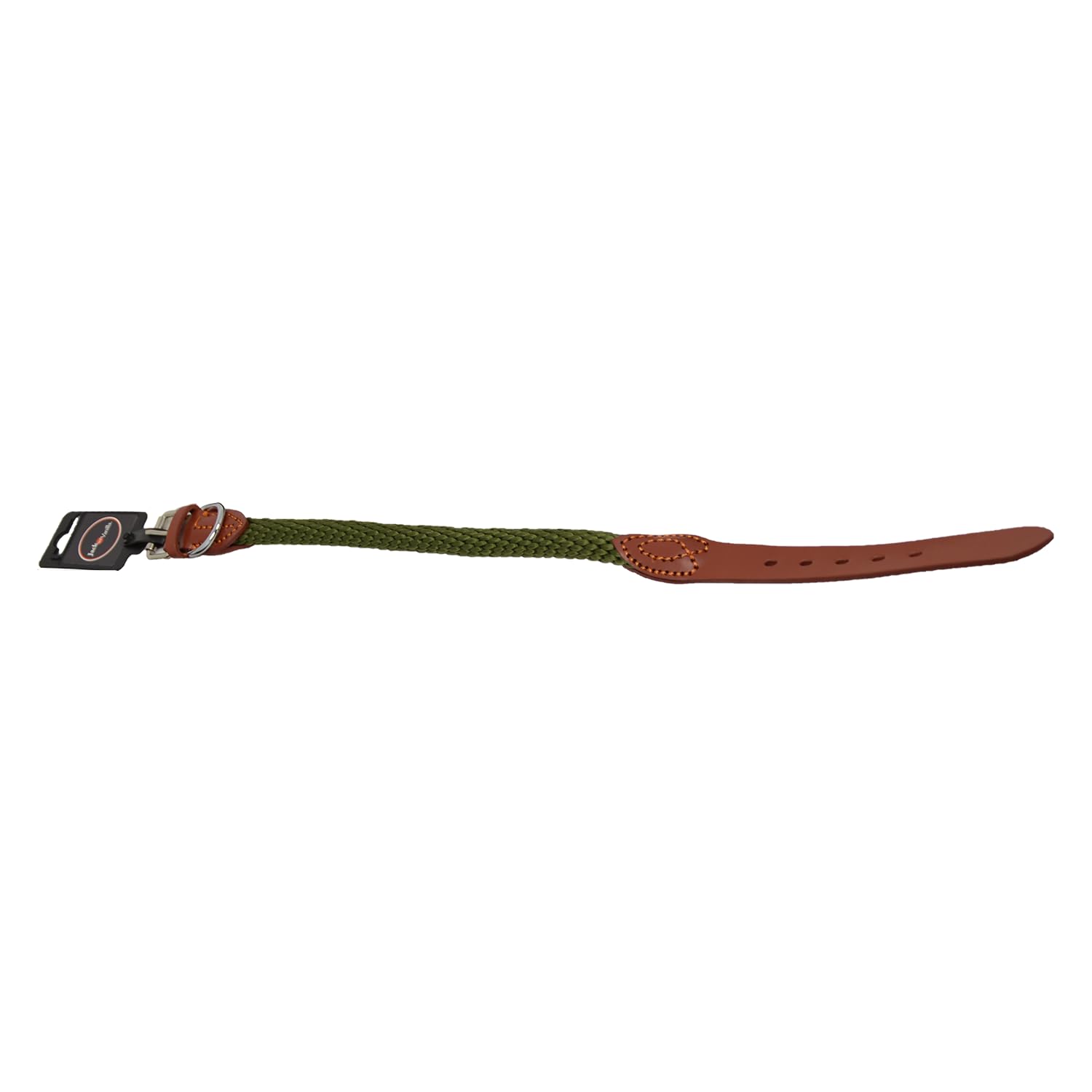JACK AND VANILLA, Walkabout Green Adjustable Dog Collar, Stylish and Durable Design, 15 mm Wide, 60 cm Long, Easy to Clean