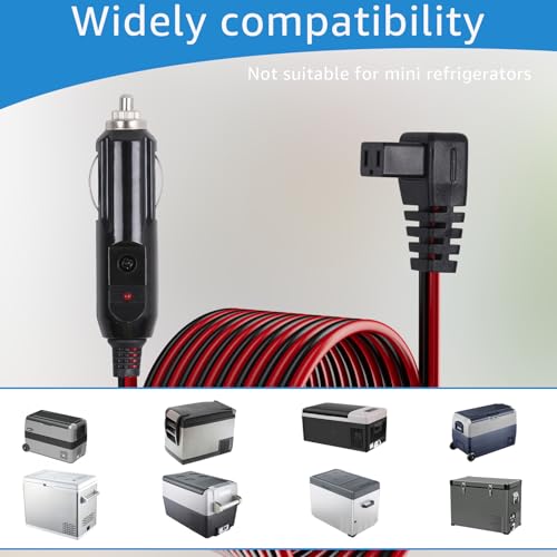 Image of Sigely Car Refrigerator DC Power Cord, 12V /24V Car Fridge Cooler | Replacement Power Supply Cables for Alpicool, Setpower, JoyTutus, COSTWAY, ARB, ICECO