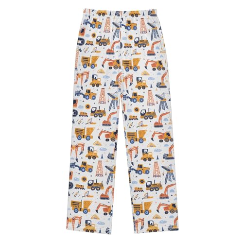 Pajama Pants Sleep Pants Soft Elastic Waist Pajama Lounge Pants Building Equipment for 6-14 Years Old