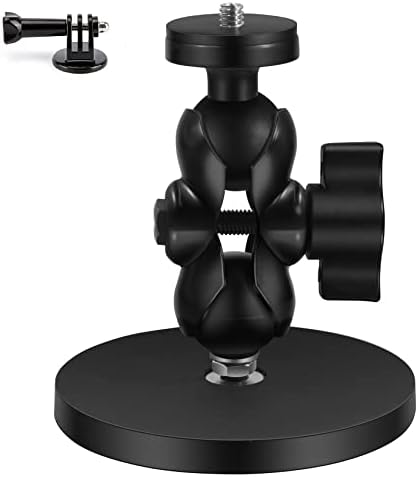 usmallbee Magnetic Camera Mount for GoPro, Camera Mount with Ballhead Arm Tripod Compatible with insta360 GoPro Hero 11/10/9/8/7/6/5 1inch Balls(3.46 inch Base)