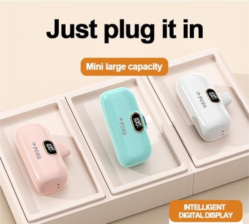 Image of Powerpod 5000mAh 22.5W Fast Charging Nano Powerbank, in-Built Type C Input /Output Pin, Type C PD Output, LED Battery Indicator, Compatible with Type C Smartphone, iPhone (Matte Black)