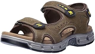CAMEL CROWN Men's Leather Sandals Hiking Outdoor Water Beach Sports Mens Sandals for Summer with Open Toe Adjustable Straps