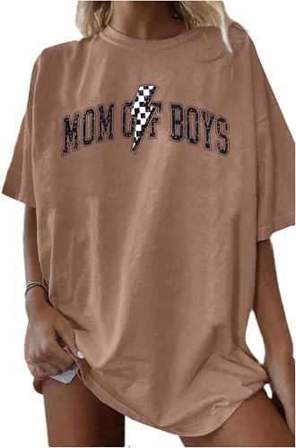 Women Boy Mama T Shirt Mom of Boys Shirt Cute Mom Life Shirts Mommy Casual Oversized Top Tee