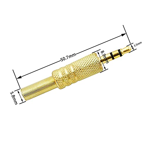 Repuesto Plug TRS Macho 3.5mm 3 polos con resorte 2 unidades miniatura 5