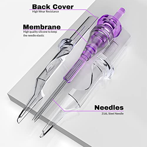 Image of Wormhole Tattoo Cartridge Needles, 50pcs Mixed Sizes Disposable Tattoo Needles 5RL 7RL 9RL 5RS 7RS 9RS 15M1 21M1 15RM 21RM for Tattoo Pen Cartridge Machine (RL&RS&M1&RM)