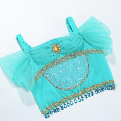 Disfraz de Princesa Niña Turquesa 2 Piezas Talla 5-6T miniatura 5