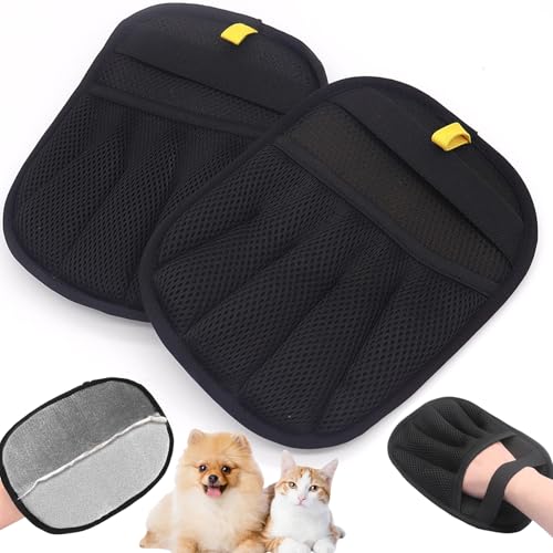 BONK 2 Stück Elektrostatische Handschuhe zur Tierhaarentferner,Pet Hair Remover Gloves,Fellmagnet...