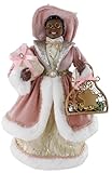 Windy Hill Collection Rose Gold Elegance Ethnic African American Mrs. Claus 16' Inch Mrs. Santa Claus Standing Figurine Decoration 164064A