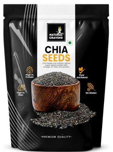 Image of Natural Craving Chia Seeds 200g | Raw Super Seeds for Eating | Rich in Omega-3, Fiber, Protein & Calcium | Non-GMO | Healthy Seeds for Weight Management, Smoothies & Daily Nutrition