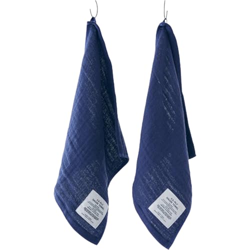 神藤タオル 2.5重ガーゼ ハンドタオル(ネイビー・2枚セット)オーガニックコットン 綿100% SHINTO TOWEL 泉州タオル