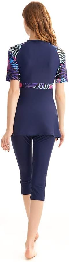 Rash Guard Surfing Suit Modest Swimwear for Women Short Sleeve Swimsuit Burkini Modesty Swimming Costume Beachwear