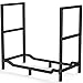Mutool Metal Firewood Rack, 65x33x60cm Firewood Log Holder for fireplace, Fireplace Wood Storage Shelf indoor/Outdoor, Black