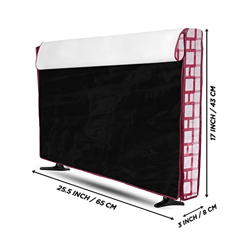 Image of Transparent LCD /LED T.V Protector Cover with Zipper Enclosure for 26 Inch Suitable for All Major Brand & Model (Color-Red, Size-25.5.3x17 Inches)