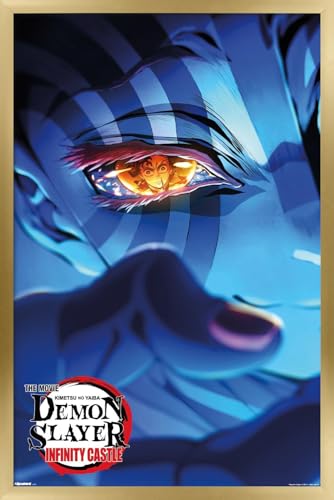 Trends International Demon Slayer: Infinity Castle (2025) - Akaza Key Art Wall Poster, 22.4L x 14.7W, Gold Framed Version