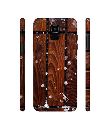 Image of Amazon Brand - Solimo Designer Wood with Snow 3D Printed Hard Back Case Mobile Cover for Samsung Galaxy J6