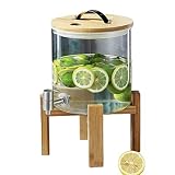 Jarra de agua de vidrio de gran capacidad de 5L/8L/11L, tanque de agua fría, dispensador de bebidas de limonada, cubo para beber doméstico,A-5L