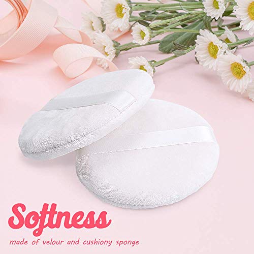 Topwon 4 Inch Powder Puff, Washable Large Body Powder Puff, Soft & Furry - 3Pcs #TOP1