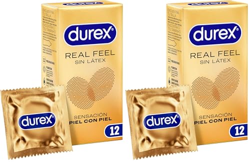 Durex Preservativos Sensitivos Real Feel Sin Látex condones - 12 Unidades (Paquete de 2)