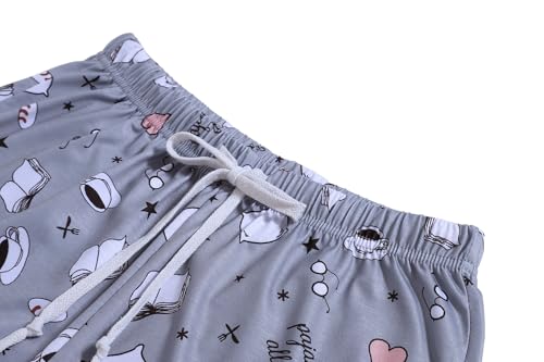 Image of VENTELAN Pajama Set For Women Cute PJS Summer Short Sleeve Shorts Sleepwear