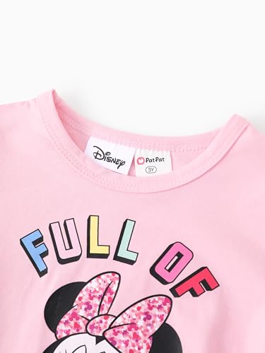 Image of Disney Frozen Elsa Stitch Minnie Princess Toddler Girls' T-Shirt & Double Ruffle Skirt 2 Piece Outfit Summer Clothes Set 2-9Y
