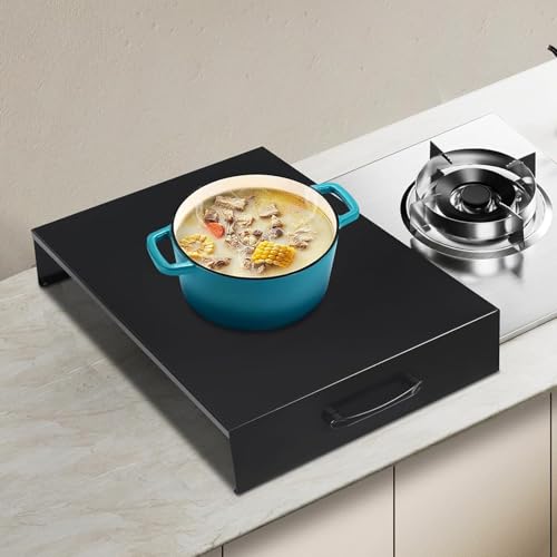 Cubierta de estufa de gas de acero inoxidable con asa y soporte antideslizante, superposición para encimera de cocina