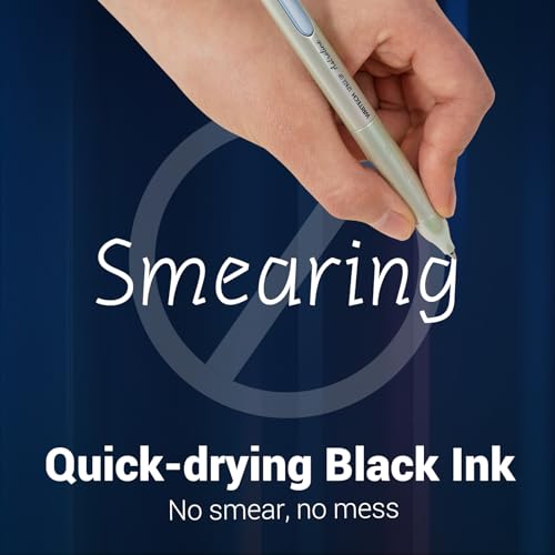 Image of WRITECH Gel Pens Black Ink: Sleek Metal Barrel Pen Fine Point 0.7mm Retractable 3ct No Smear Quick Dry Smooth Writing Silent Clicker Space Up Astroline