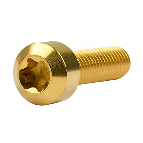 Image of Titanium Torx Square Head M6 x 10 15 20 25 30 35 40 45 50 60 65 70 80mm Screw Pack of 5 (Gold, M6x25mm)