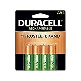Duracell NLAA4BCD Rechargeable NiMH Batteries with Duralock Power Preserve Technology, AA, 4/Pack