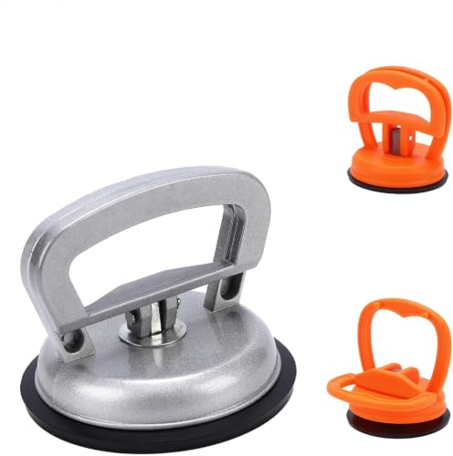 Brizphex Stainless Steel Dent Puller for Fridge, Paintless Dent Removal Kit, Powerful Dent Puller with Heavy Duty Suction Cup & T-Handle Lifter for Car Body, Refrigerator Door, 3 Pack