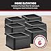 iPrimio Bed Risers 2 Inch - Square, 2 Inch Lift, Heavy Duty, 6 Pack, Up to 10000lbs - Bed Raising Blocks, Furniture Risers - Safe, Sturdy Bed Lifts for College Dorm Rooms, Couches, Tables, Desk Riser