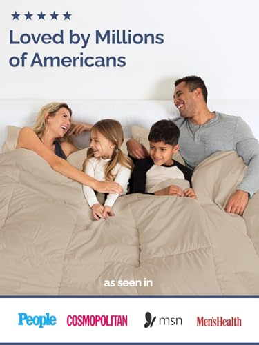 Image of Full Size, Cream Alternative Down Comforter - Warm, Lightweight & Breathable Hotel Quality Bedding Set for Men, Women, Kids and Teens - All Season Oversized Cooling Microfiber Duvet Insert Comforter